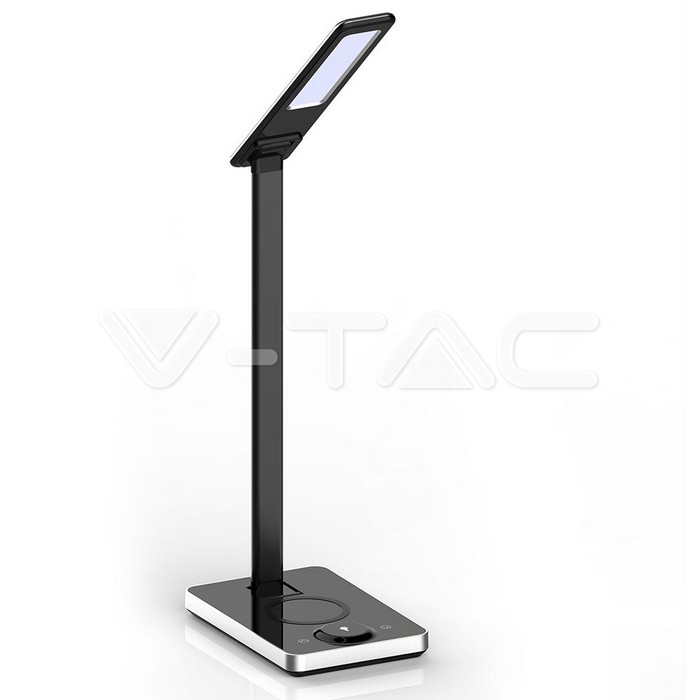 5W LED Table Lamp 3in1 Wireless Charger Square Black Body