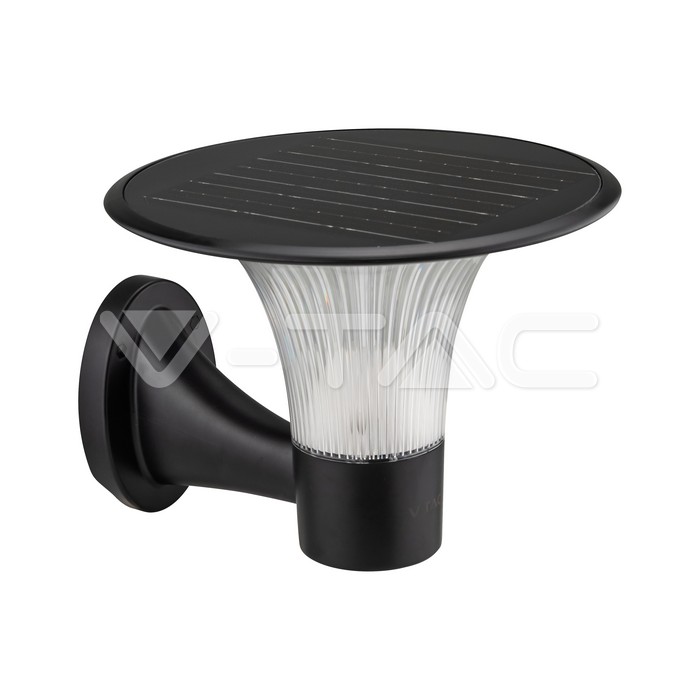 Lampada LED Solari 15W da Muro con Batteria LiFePO4 3.2V Colore Nero CCT: 6000K+4000K IP65