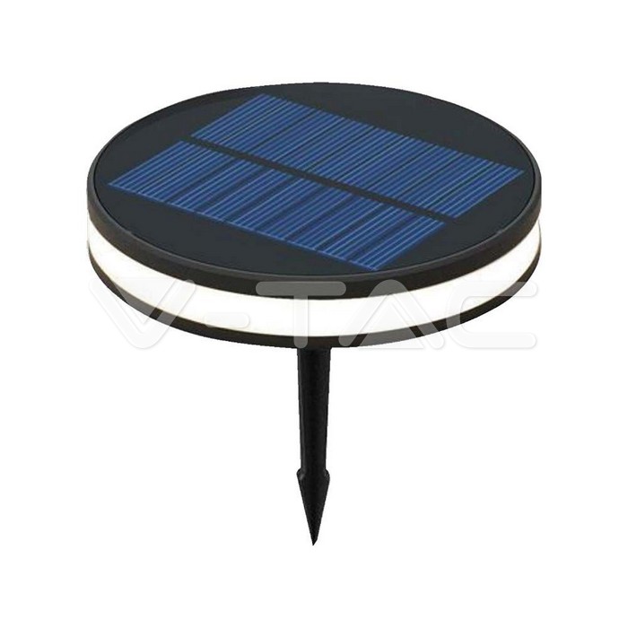 Piantana Solare LED da Giardino 2W con Picchetto Colore Nero e Nero 3000K