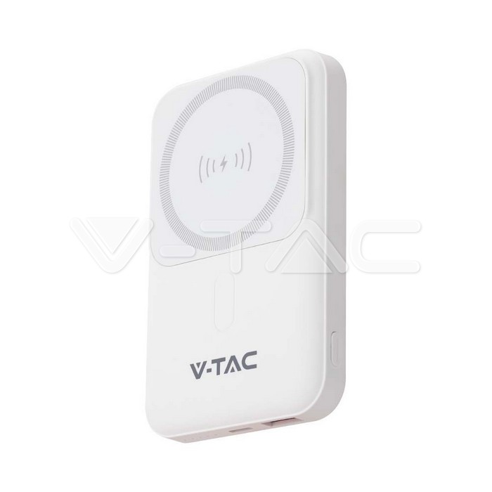 ower Bank 10000 mAh MagSafe Ultra Sottile Magnetico con Ricarica Wireless Colore Bianco