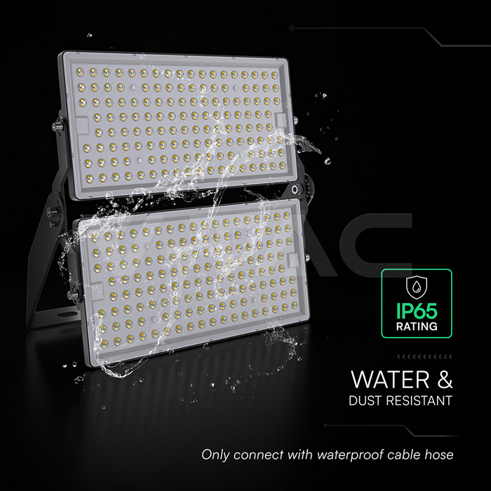 500W LED Floodlight CREE CHIP Black Body Grey Glass 4000K 135LM/W img 4
