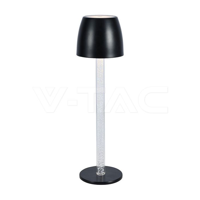 3W LED Table Lamp - Transparent Pole 3000K Black Body