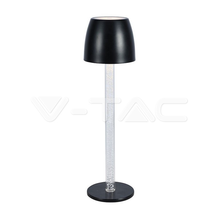 3W LED Table Lamp - Transparent Pole 3000K White Body