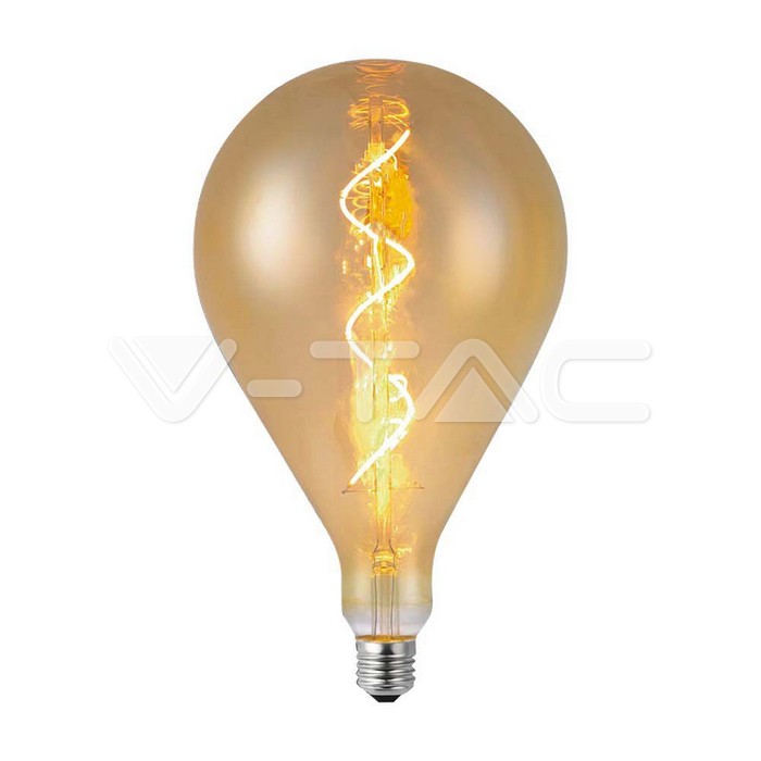 LED Bulb - 4W Filament Spiral A160 2700K Amber Glass