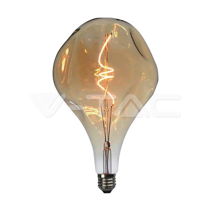 LED Bulb - 4W Filament Spiral A165S 2700K Amber Glass