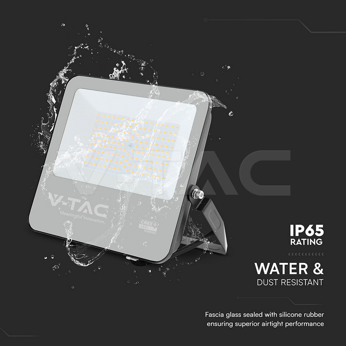 100W LED Floodlight CREE CHIP Black Body Grey Glass 3000K 135LM/W img 4