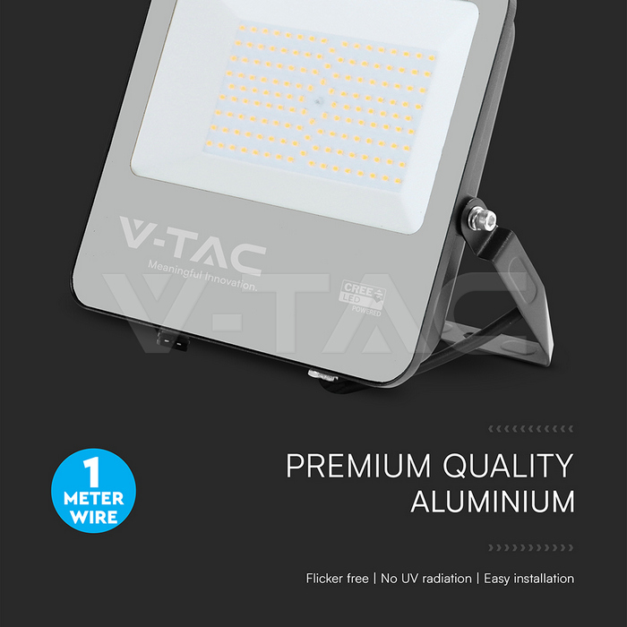 100W LED Floodlight CREE CHIP Black Body Grey Glass 3000K 135LM/W img 5