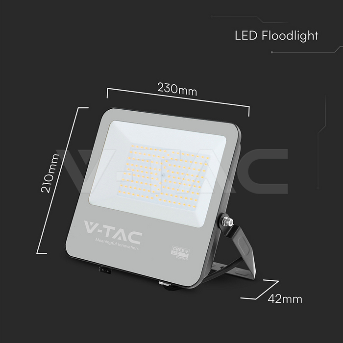 100W LED Floodlight CREE CHIP Black Body Grey Glass 3000K 135LM/W img 6