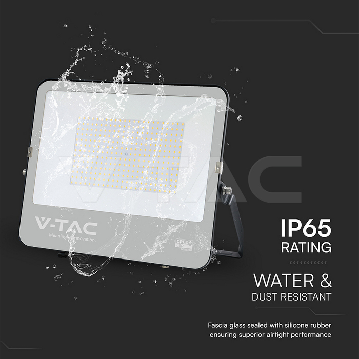 200W LED Floodlight CREE CHIP Black Body Grey Glass 6500K 135LM/W img 4