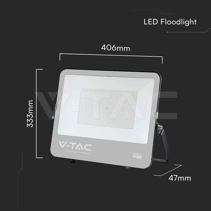 200W LED Floodlight CREE CHIP Black Body Grey Glass 6500K 135LM/W img 6