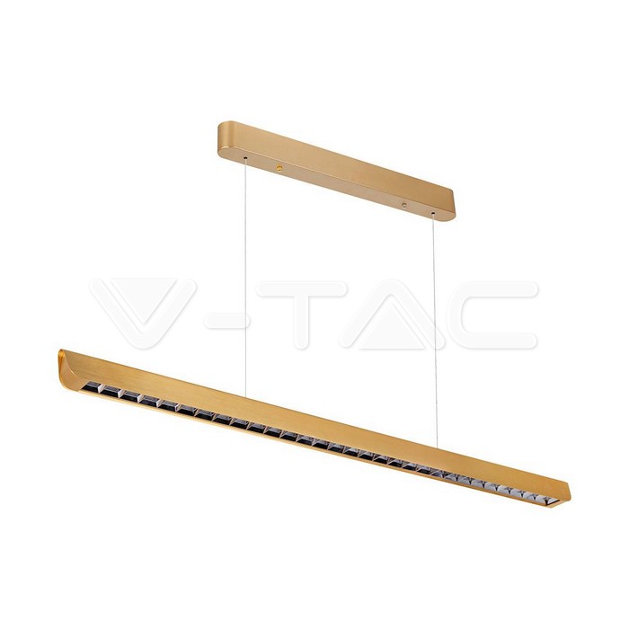 36W LED Linear Hanging Suspension Light Lens Type-CCT:3IN1 - Matte Gold