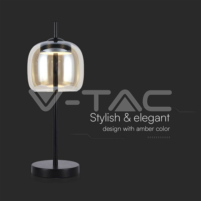 LED Designer Table Lamp Metal + Glas Body 3000K img 1