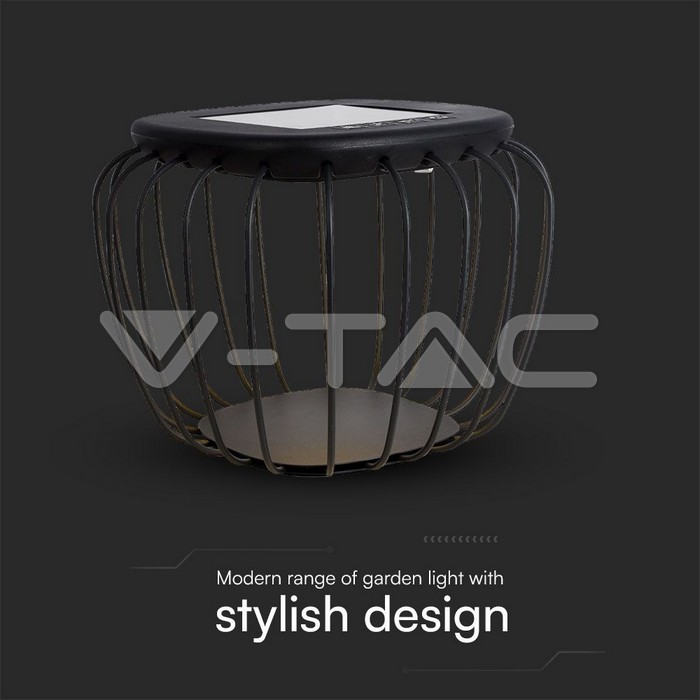 1W LED Designer Solar Light Black Body 6000K+3000K img 1