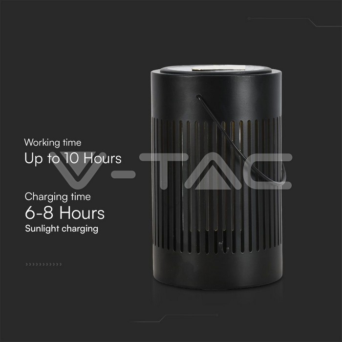 0.5W LED Solar Lamp with Handle Black img 1