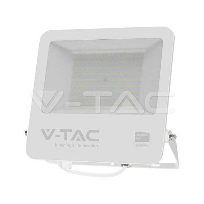 100W LED Floodlight SMD SAMSUNG CHIP 1m Wire White Body Grey Frosted Glass 4000K