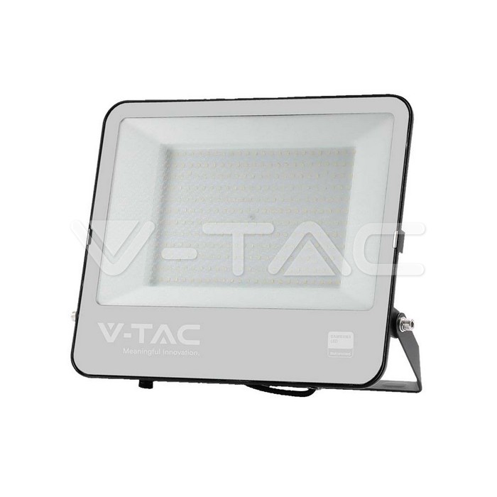 200W LED Floodlight SMD SAMSUNG CHIP 1m Wire Black Body Grey Frosted Glass 6400K