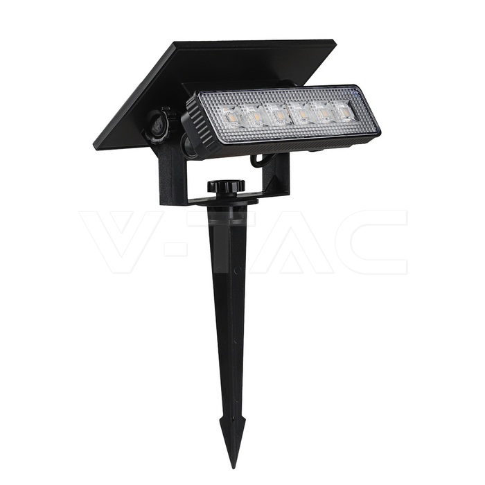 0.9W LED Mini Wall Mount & Solar Spike Black Body 2in1 3000K IP65