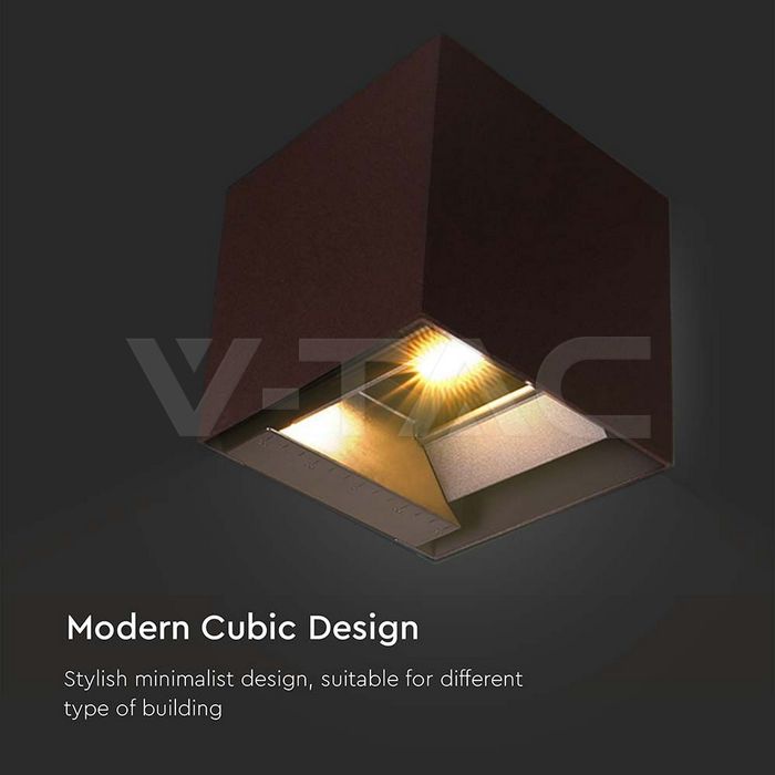 9W LED Solar Wall Light 3in1 Corten Body IP65 img 2