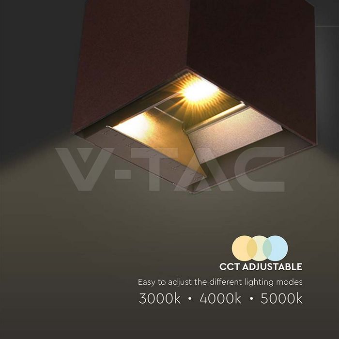 9W LED Solar Wall Light 3in1 Corten Body IP65 img 3