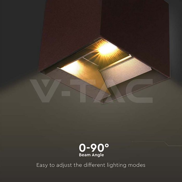 9W LED Solar Wall Light 3in1 Corten Body IP65 img 4