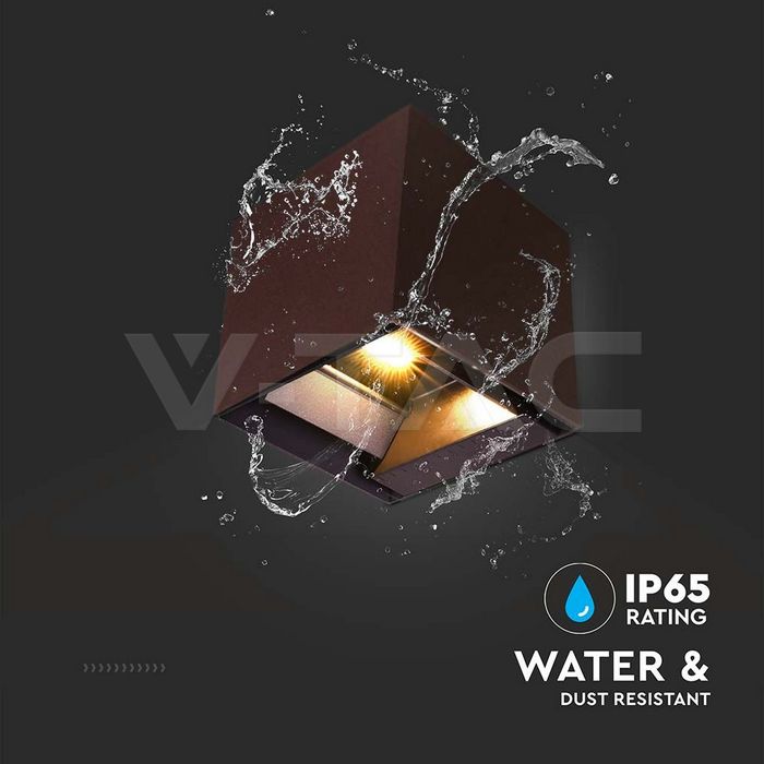 9W LED Solar Wall Light 3in1 Corten Body IP65 img 5