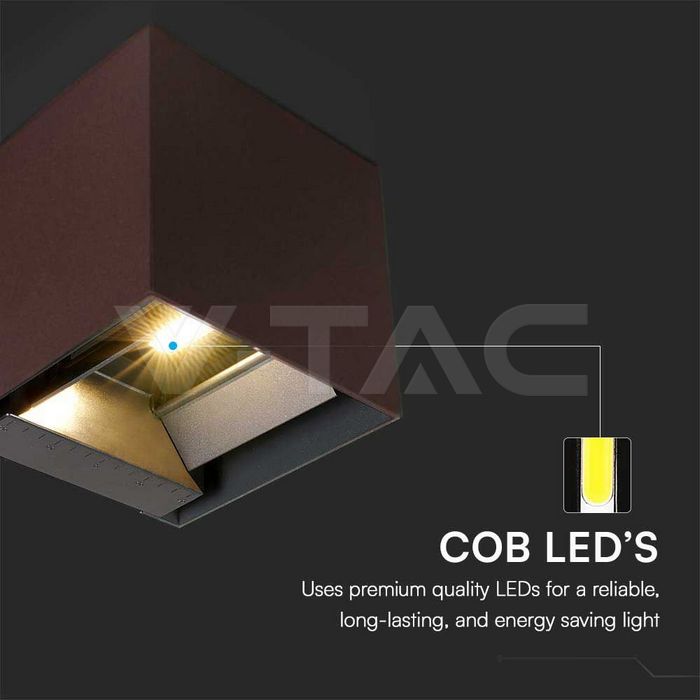 9W LED Solar Wall Light 3in1 Corten Body IP65 img 6