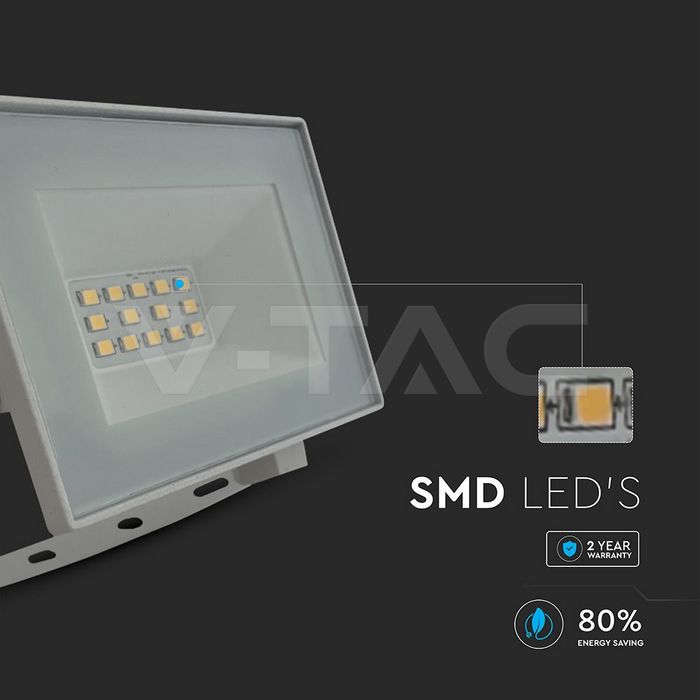 10W LED Floodlight 6400K White Body img 1