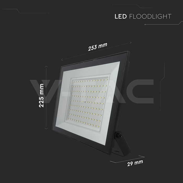 100W LED Floodlight 4000K Black Body img 4