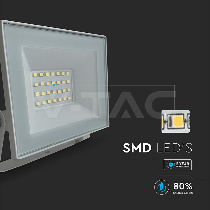 20W LED Floodlight 4000K White Body img 3