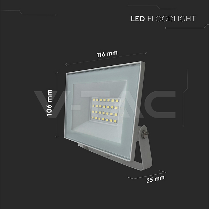 20W LED Floodlight 4000K White Body img 4