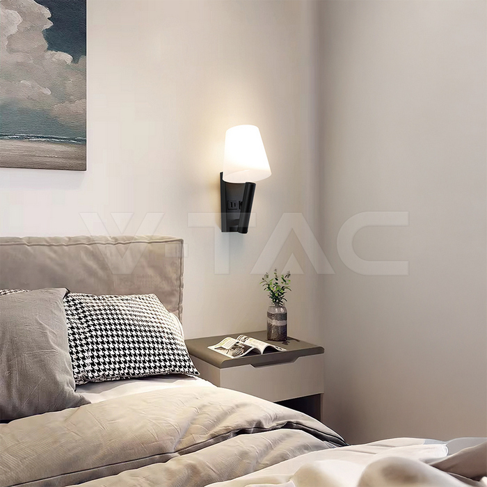 8W LED Bedside Light CREE CHIP Aluminum+PC + Iron Black Body IP20 3000K img 9