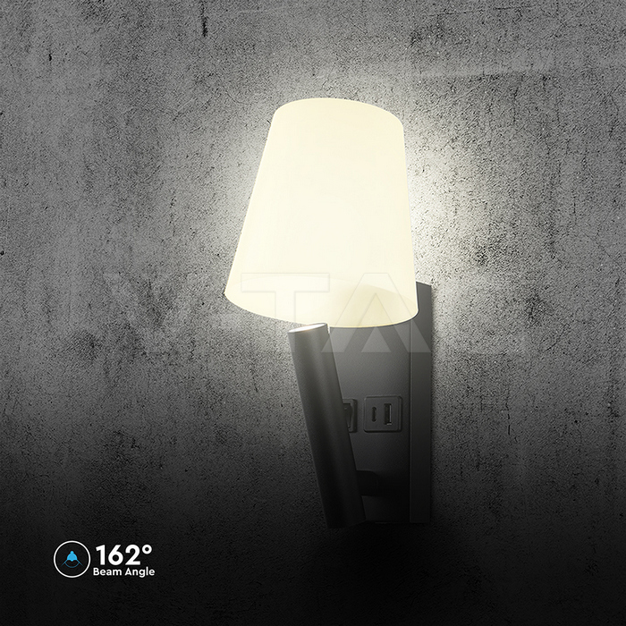 8W LED Bedside Light CREE CHIP Aluminum+PC + Iron Black Body IP20 3000K img 4