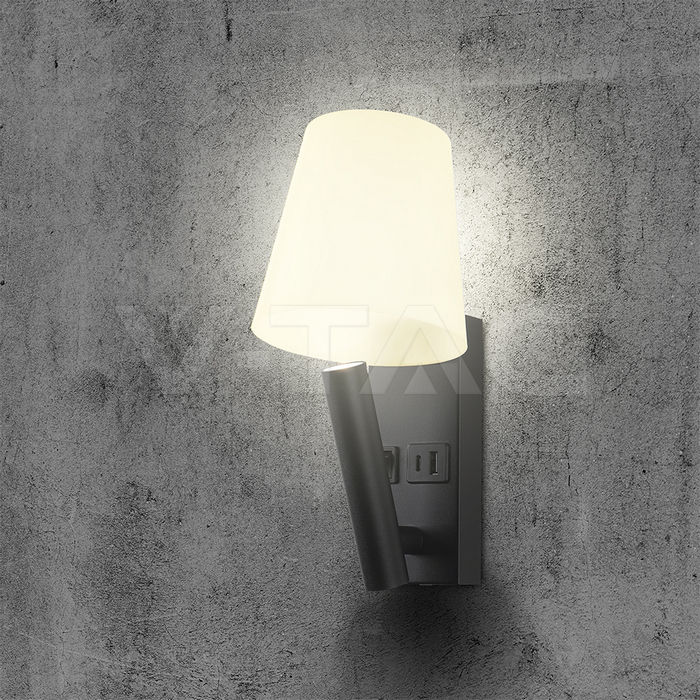 8W LED Bedside Light CREE CHIP Aluminum+PC + Iron Black Body IP20 3000K img 8