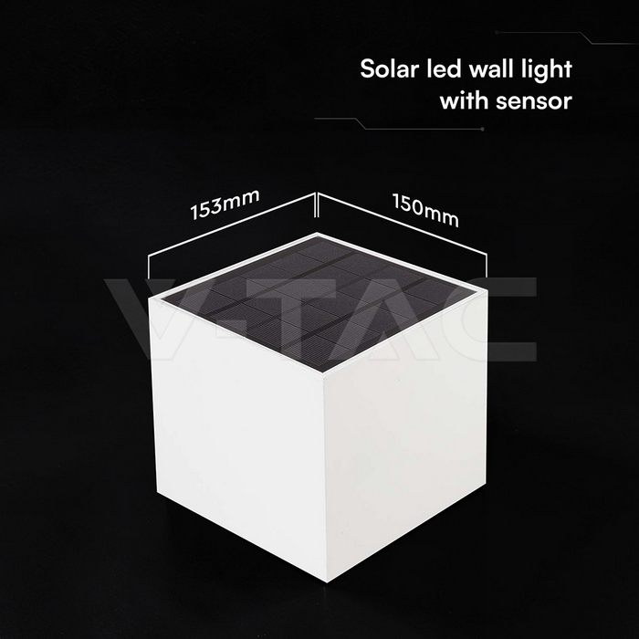 3W LED Solar Wall Light 3in1 White Body IP65 Charging Type C PIR Sensor img 12