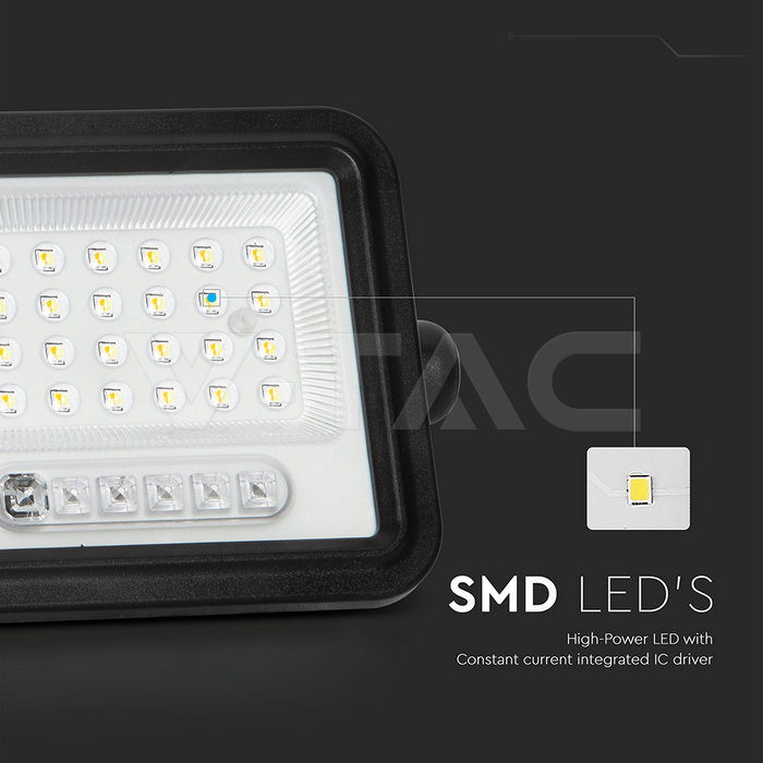 5W LED Solar Floodlight 2000K-8000K Black Body Battery Indicator img 3