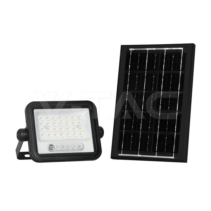 5W LED Solar Floodlight 2000K-8000K Black Body Battery Indicator