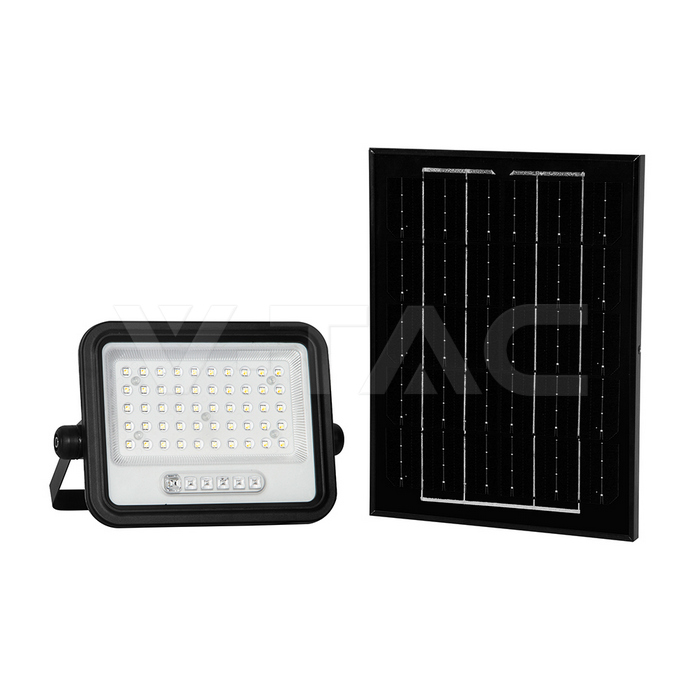 10W LED Solar Floodlight 2000K-8000K Black Body Battery Indicator