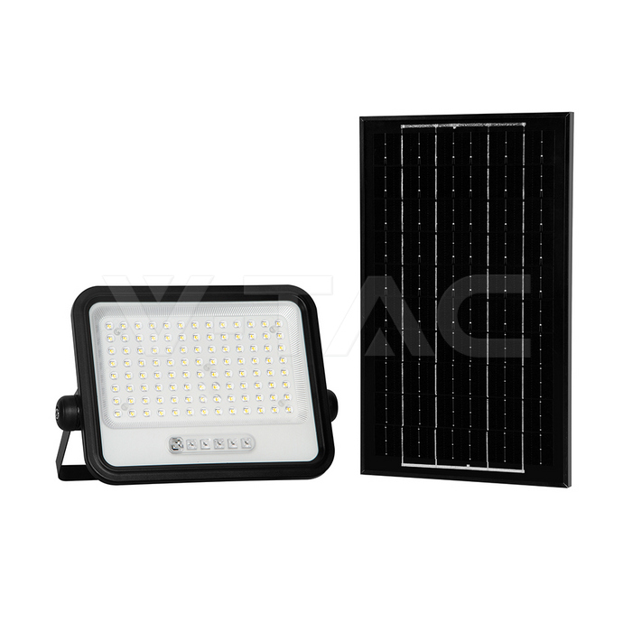 20W LED Solar Floodlight 2000K-8000K Black Body Battery Indicator