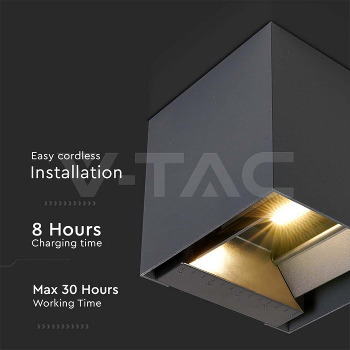 3W LED Solar Wall Light 3in1 Dark Grey Body IP65 img 3