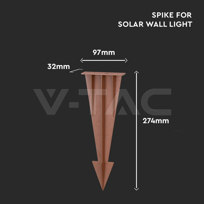 Spike For Solar Wall Light 100*35*274MM Corten Body img 1