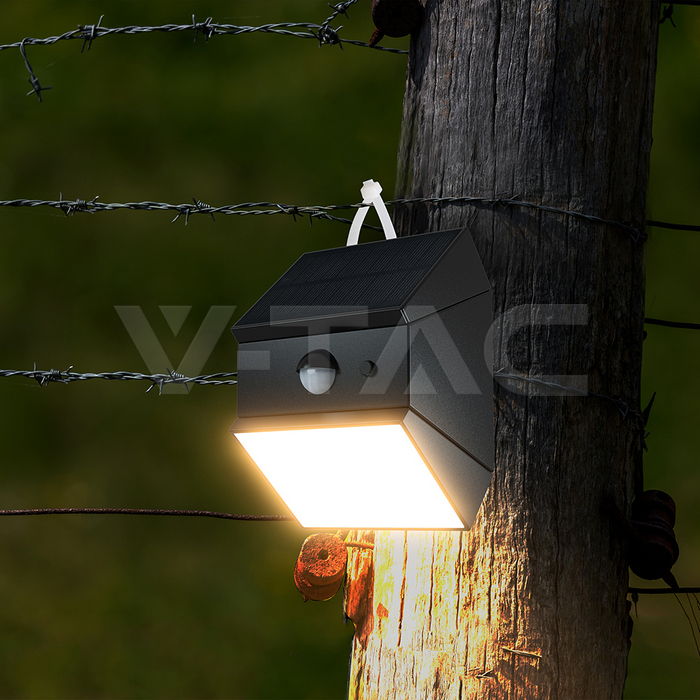 2.5W LED Solar Wall Light Sensor 1200mAh 3.7V CCT3IN1 Black Body img 18