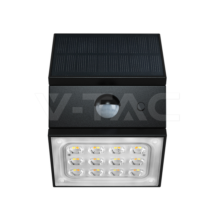 2.5W LED Solar Wall Light Sensor 1200mAh 3.7V CCT3IN1 Black Body img 3