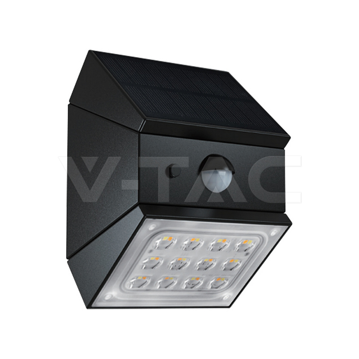 2.5W LED Solar Wall Light Sensor 1200mAh 3.7V CCT3IN1 Black Body