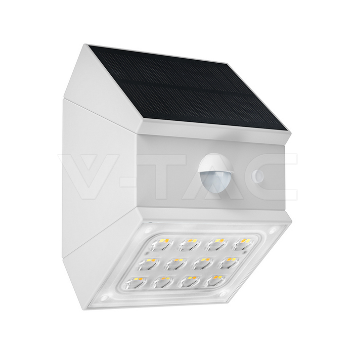 2.5W LED Solar Wall Light Sensor 1200mAh 3.7V CCT3IN1 White Body