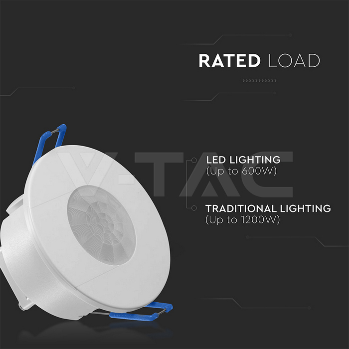 PIR Ceiling Sensor Recessed Mount White Body img 2