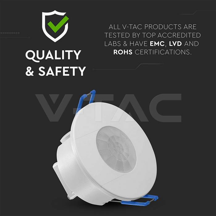 PIR Ceiling Sensor Recessed Mount White Body img 4