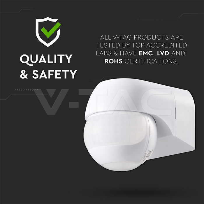 PIR WALL Sensor 180º/360º White Body IP44 MAX 600W img 4
