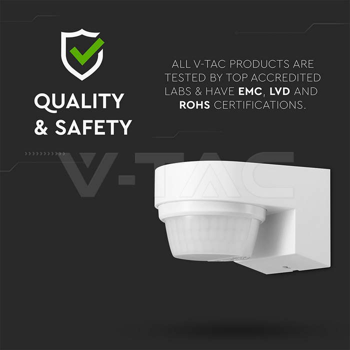 PIR WALL Sensor 180º/360º White Body IP44 MAX 1000W img 4