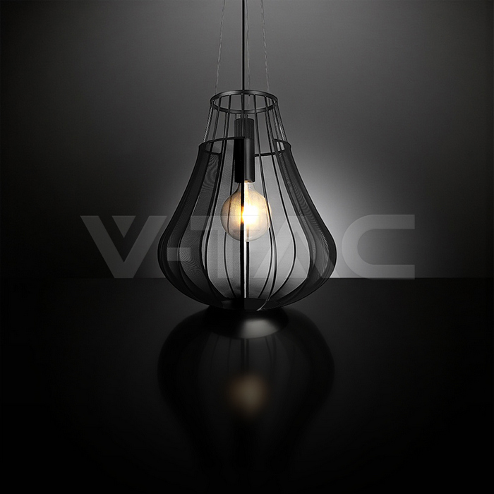 E27 Decorative Hanging Pendant (D420*H500mm) Matt Black Body img 1