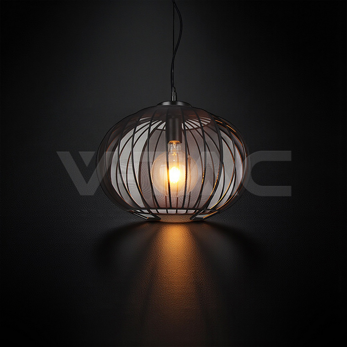 E27 Decorative Hanging Pendant (D400*H290mm) Matt Black Body img 1